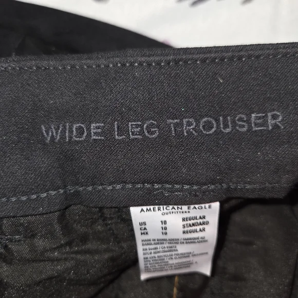 American Eagle Outfitters Black Wide-Leg Pants - Picture 3 of 5
